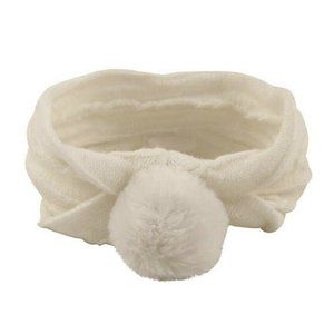 Addie & Tate Toddler Faux Fur Pom Cable Headband Ivory New with Tags Soft Sweet